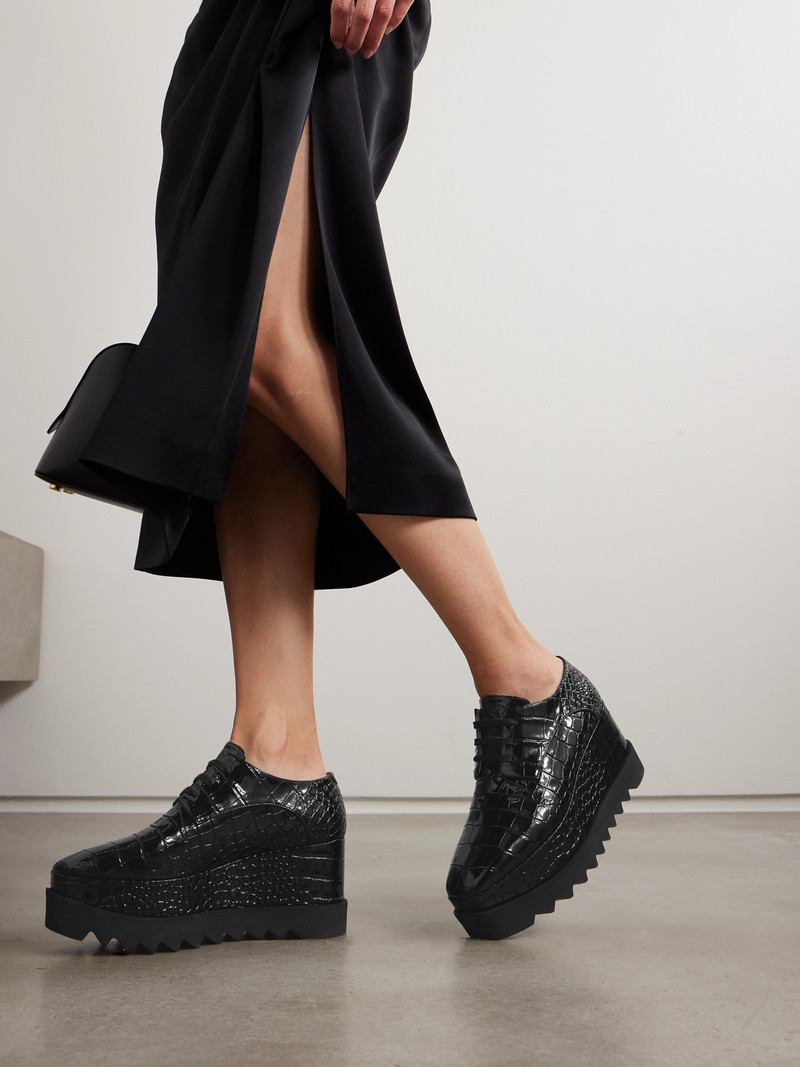 Stella McCartney Elyse Croc-effect Vegetarian Platform Brogues outlook