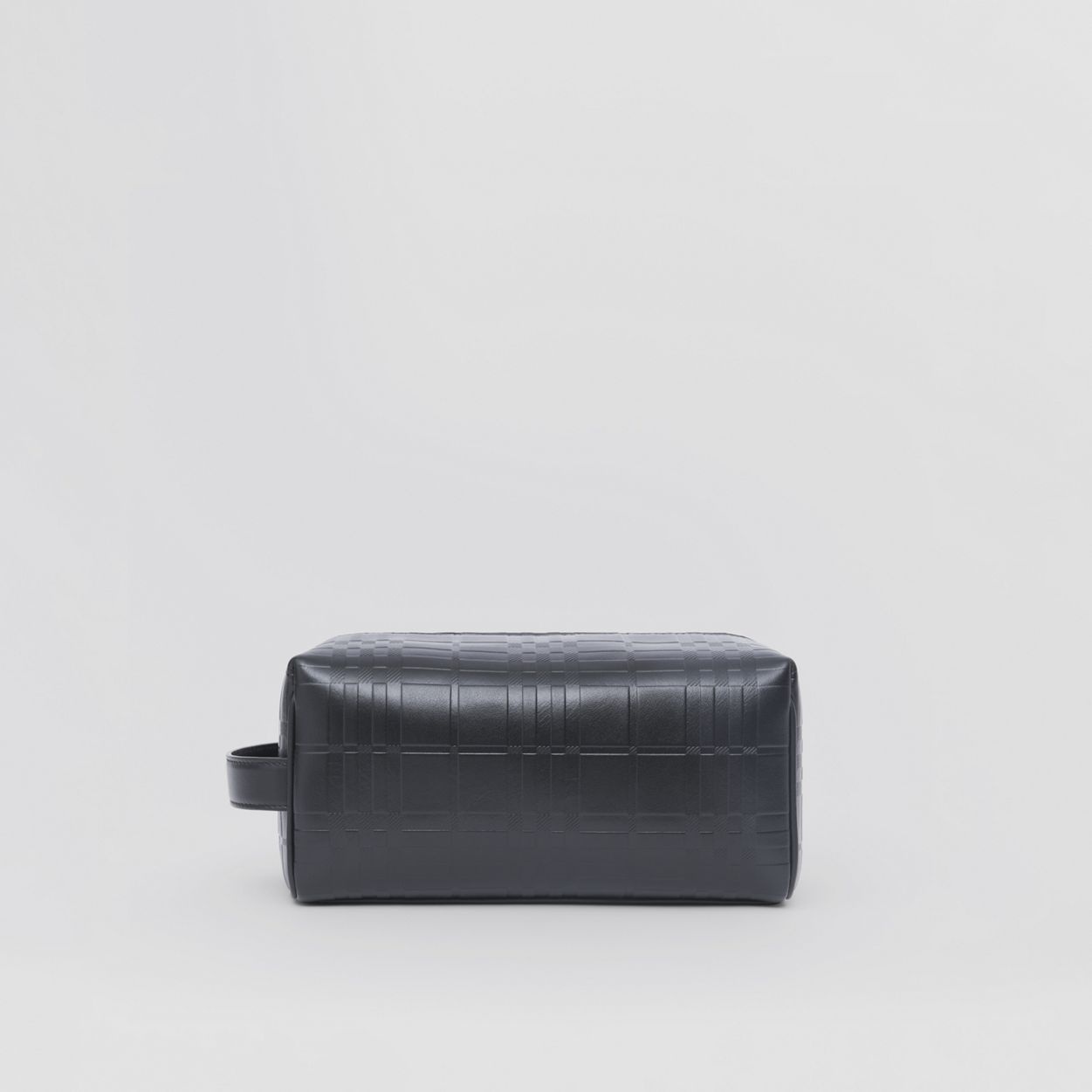 Embossed Check Leather Travel Pouch - 1