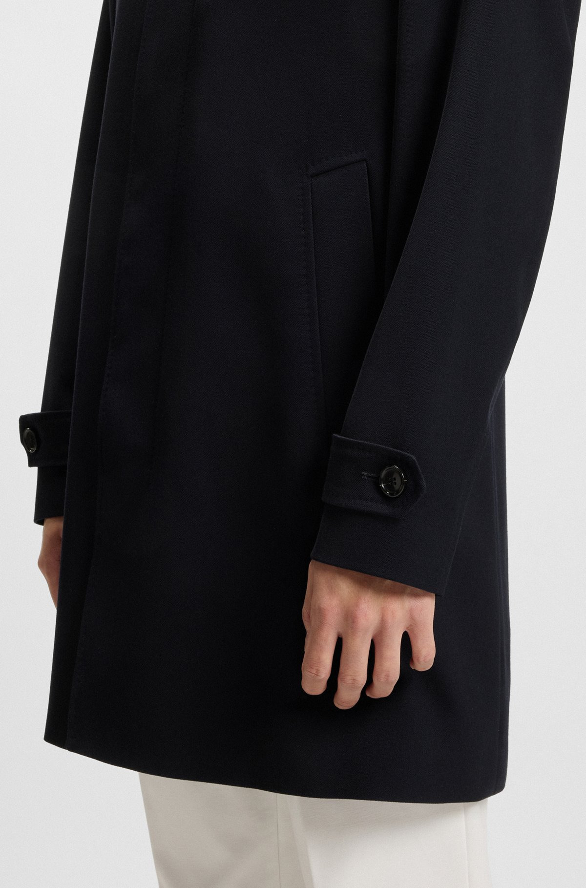 RELAXED-FIT WATER-REPELLENT COAT IN WOOL - 6