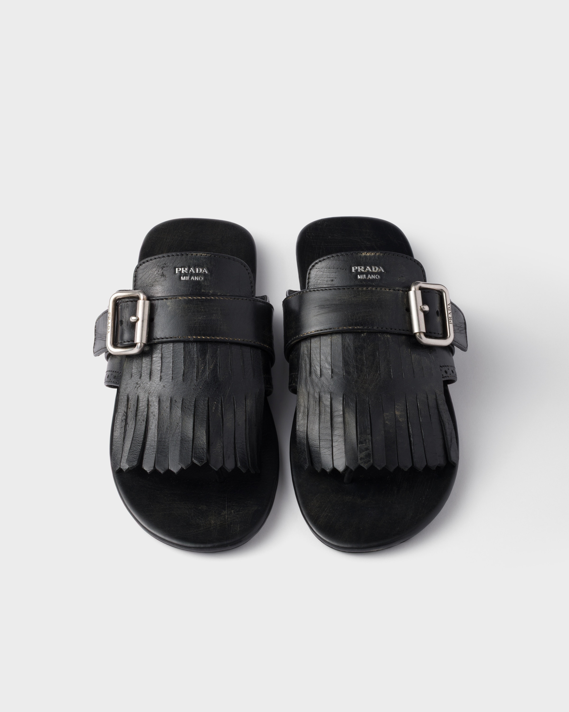 Shuffle leather thong sandals - 4
