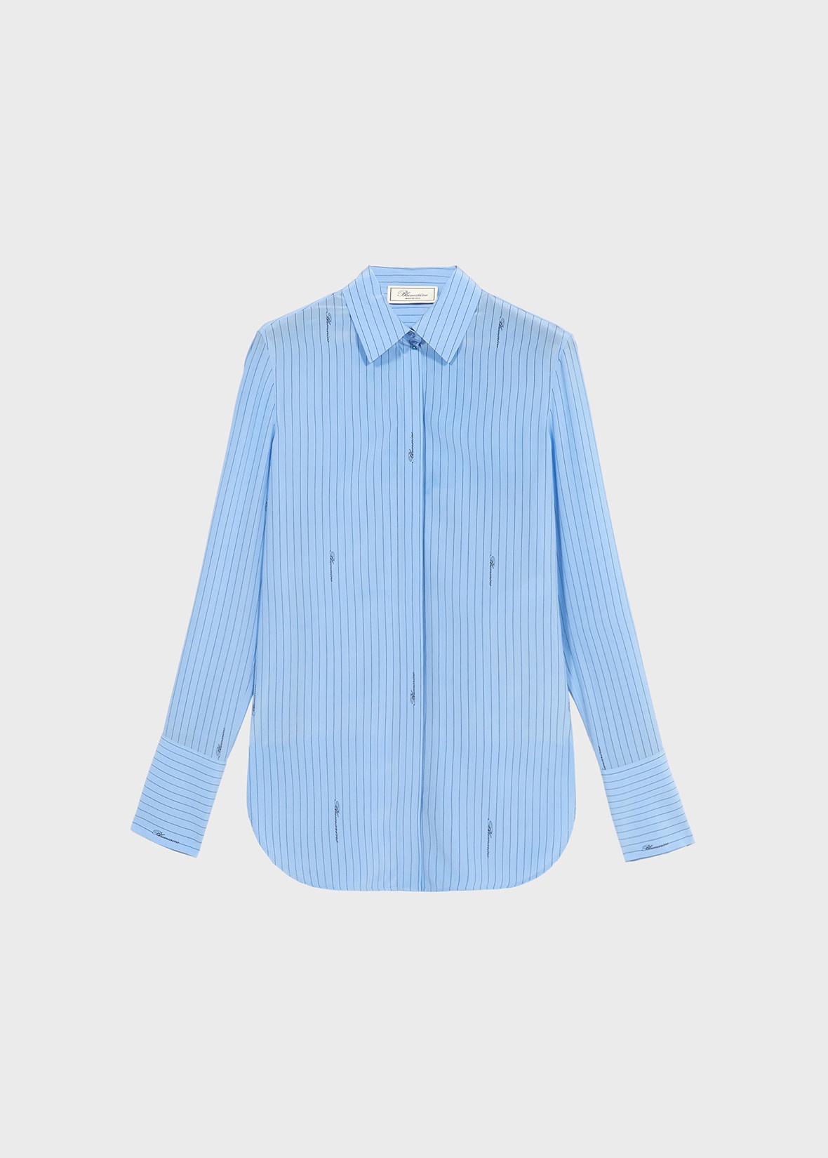 STRIPED CRÊPE DE CHINE SHIRT WITH LOGO - 1