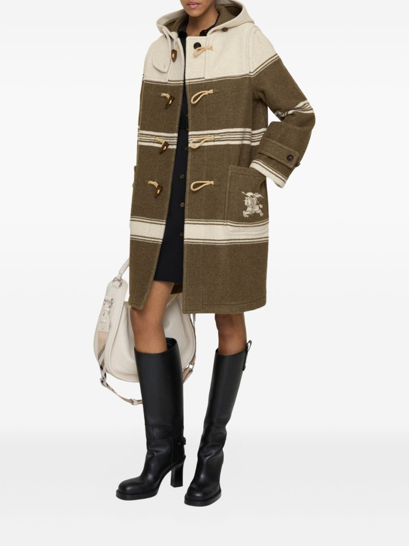 Burberry striped hooded duffle coat outlook
