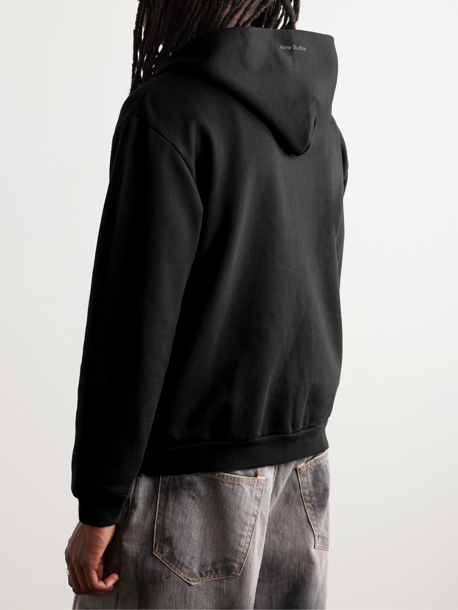 Fupiter Logo-Appliquéd Cotton-Jersey Zip-Up Hoodie Black - 3