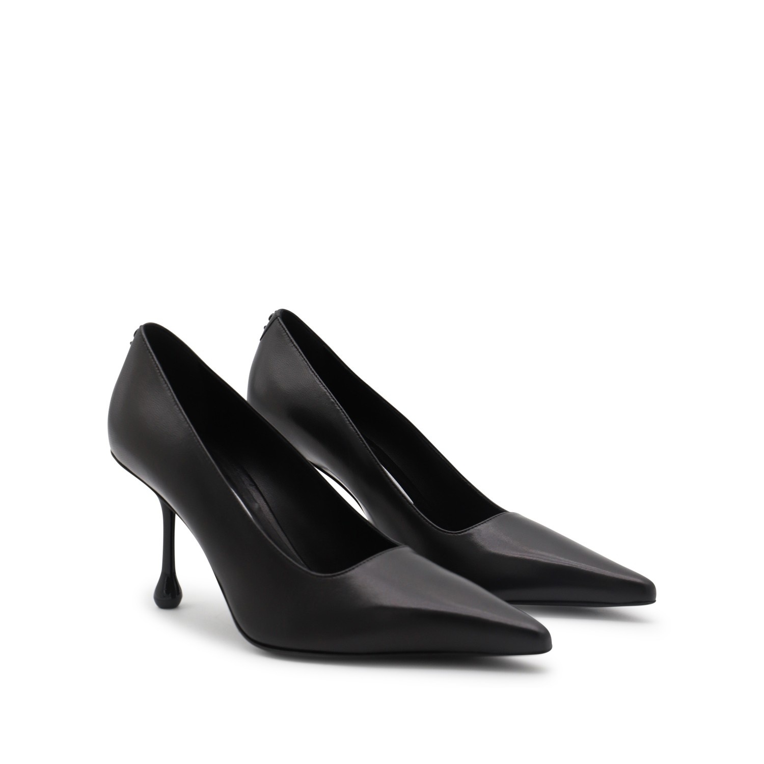 BLACK LEATHER IXIA 80 PUMPS - 2