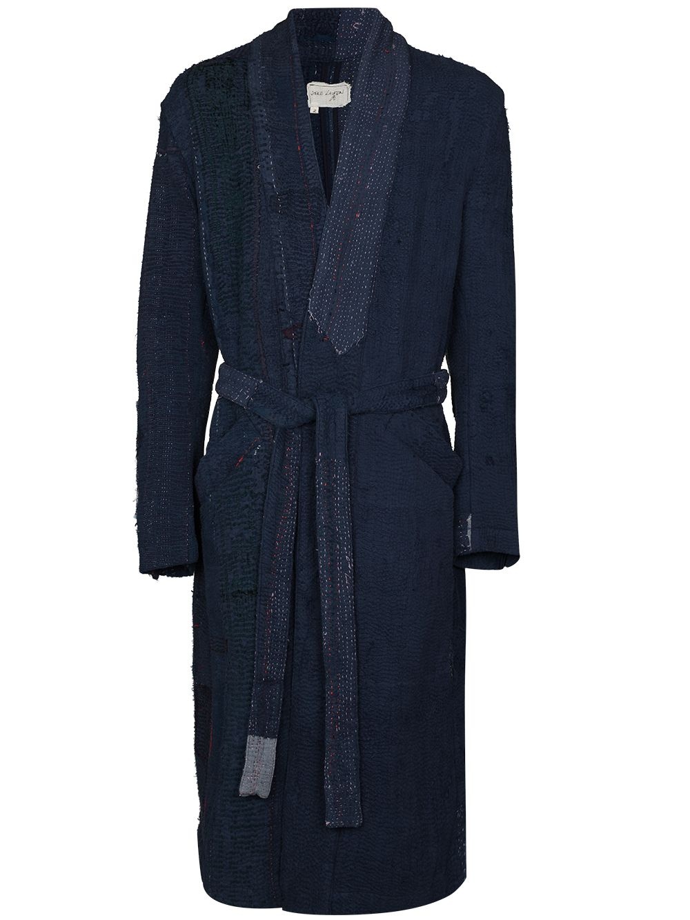 Kantha GL1 belted-waist overcoat - 1