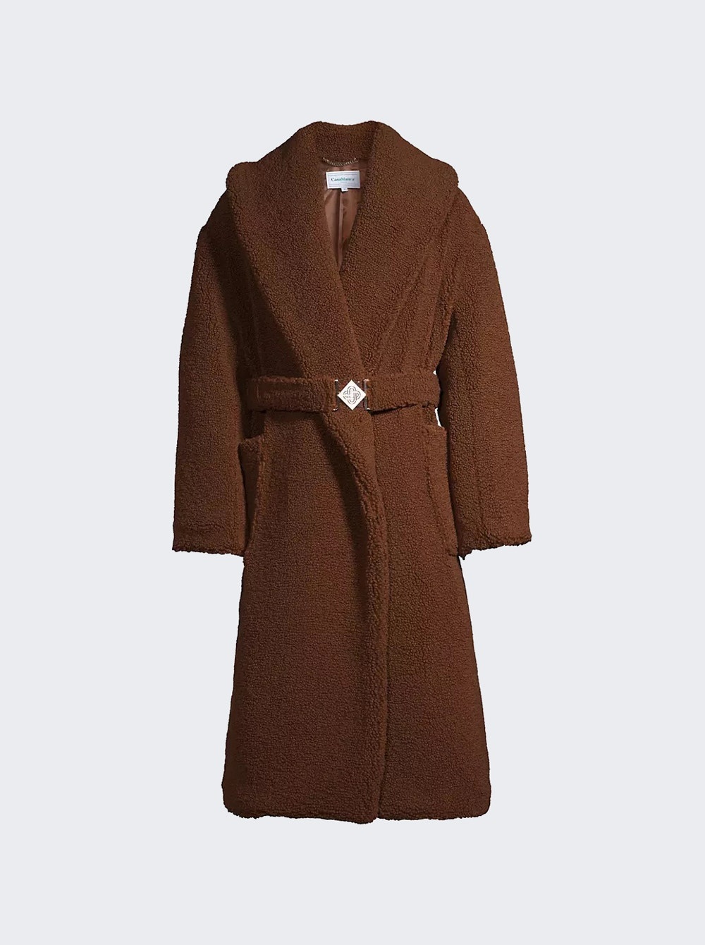 Recycled Polyester Shearling Robe Brown - 1