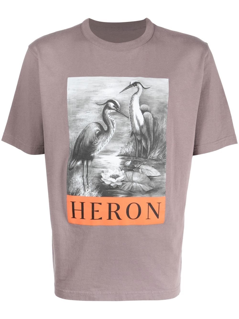 Heron-print cotton T-shirt - 1