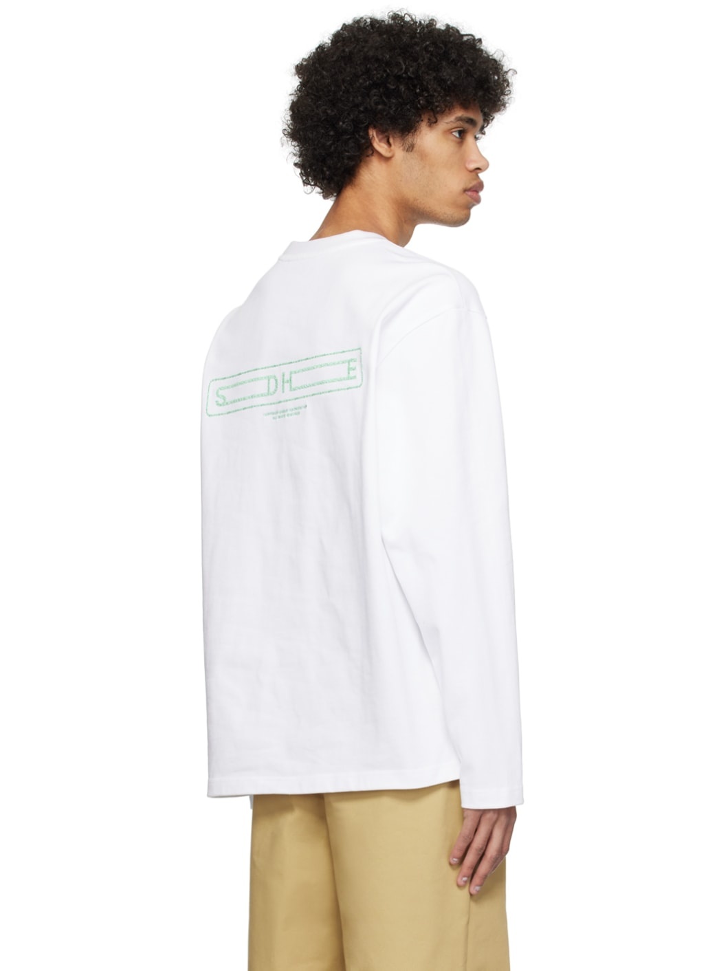 White Crewneck Long Sleeve T-Shirt - 3