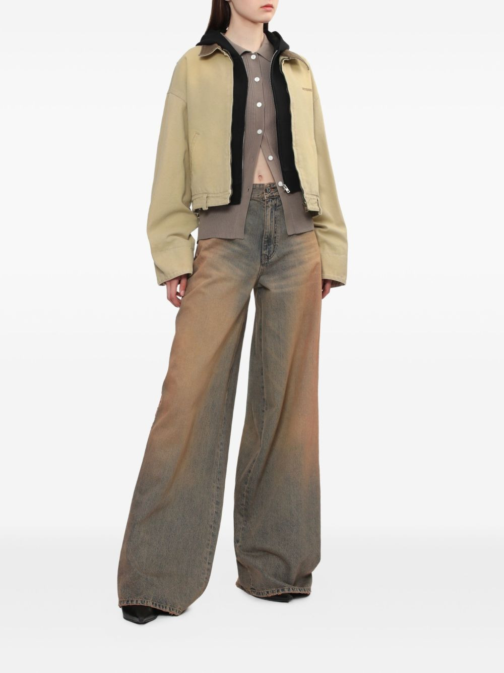 cord-collar cotton jacket - 2