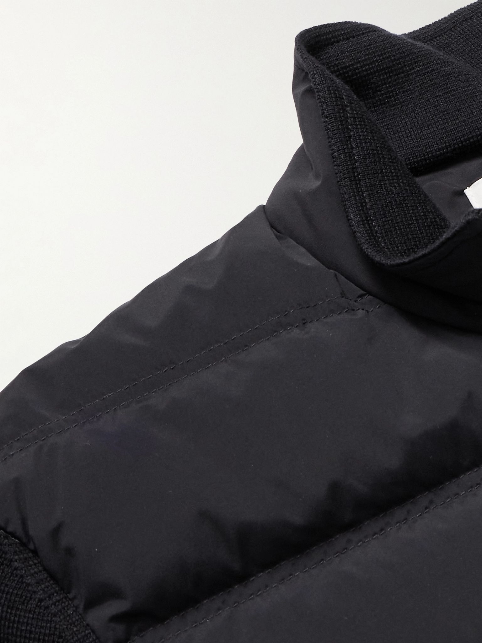 Wallace Quilted Shell and Merino Wool Down Jacket Black - 5