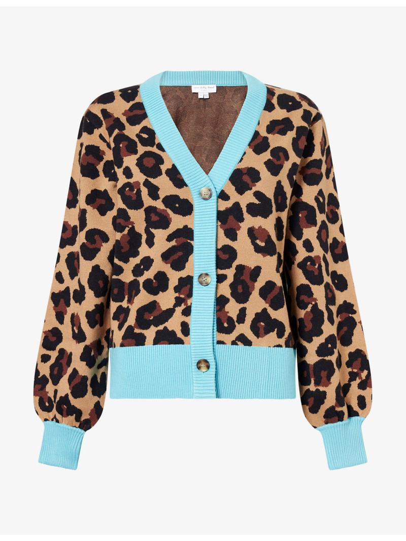Hannah Leopard-Pattern Knit Cardigan 1
