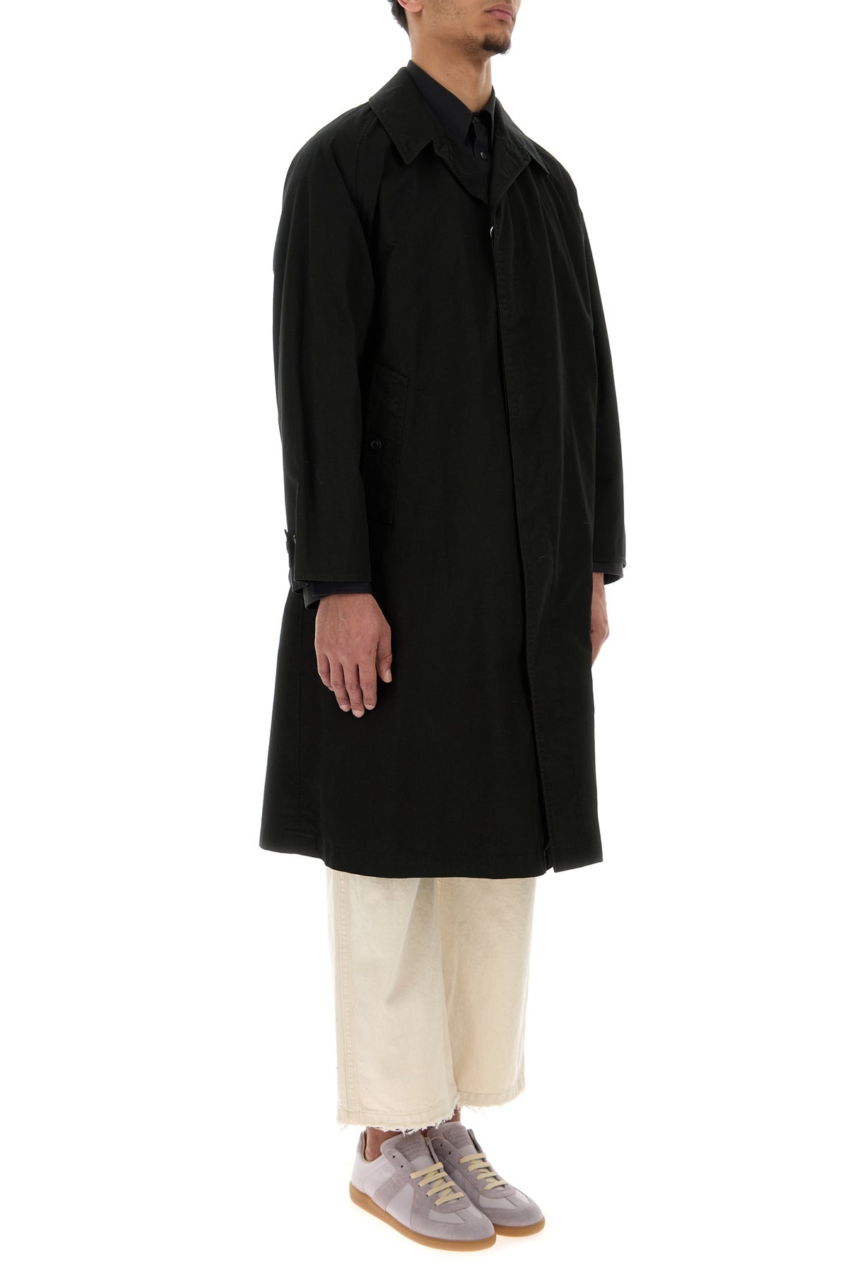 Black cotton trench coat - 3