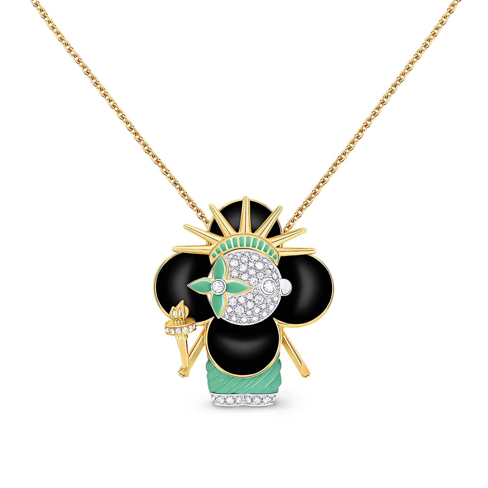 Vivienne Statue Of Liberty, White Gold, Yellow Gold, Lacquer & Diamonds - 1