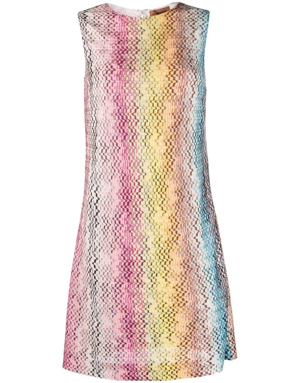 woven-zigzag shift dress - 1