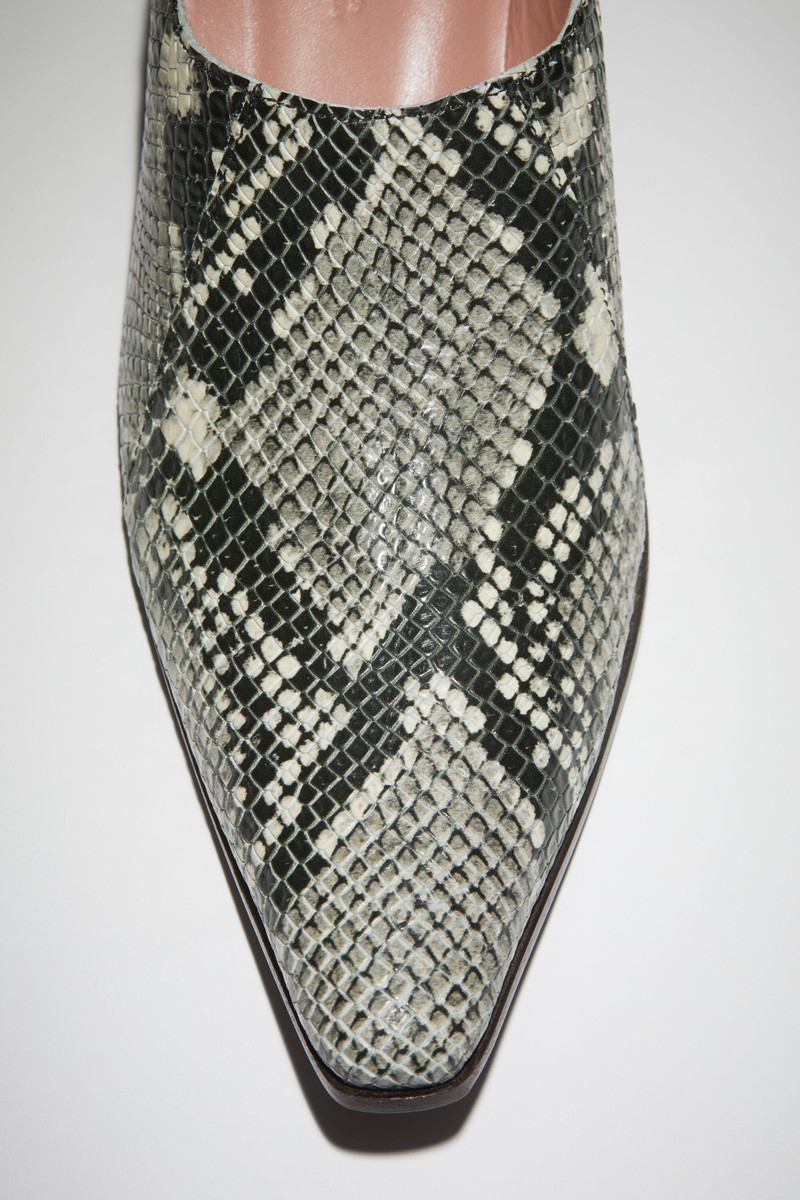 Snake print leather mules - Multi beige 5