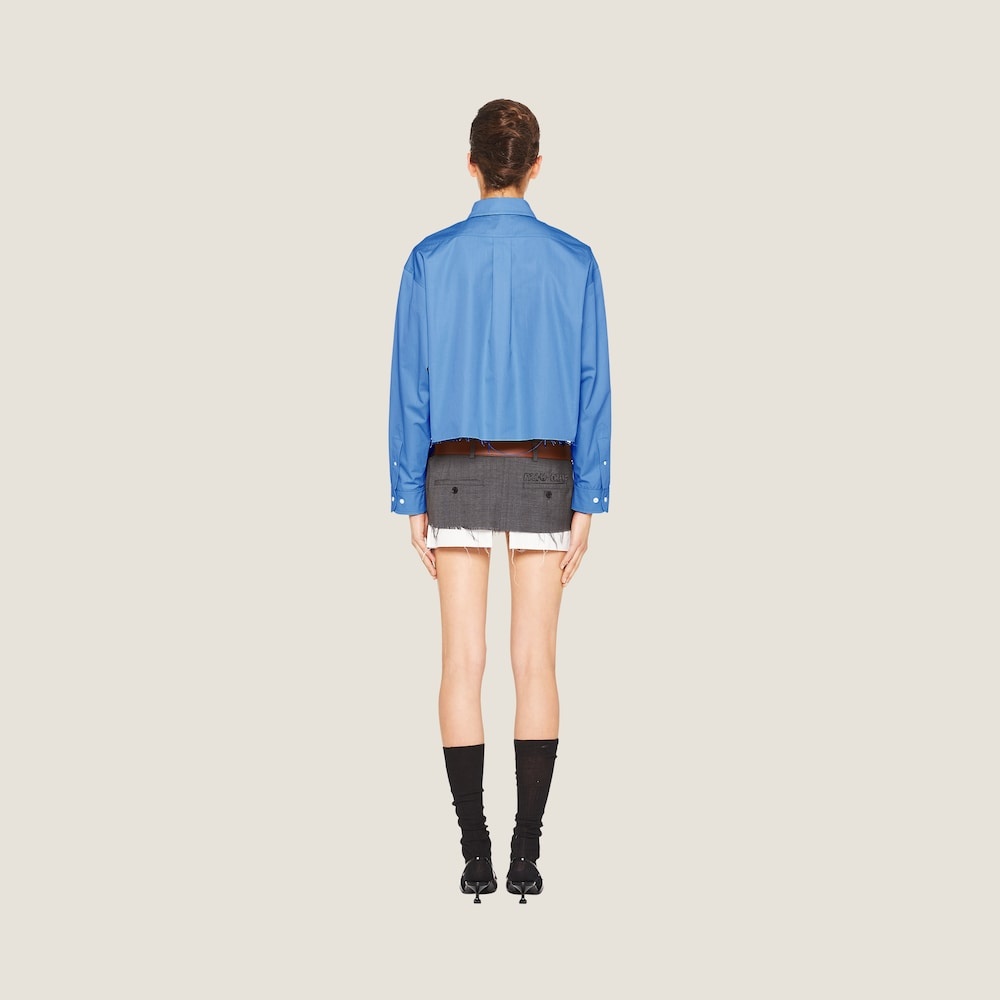 Cropped poplin shirt - 3