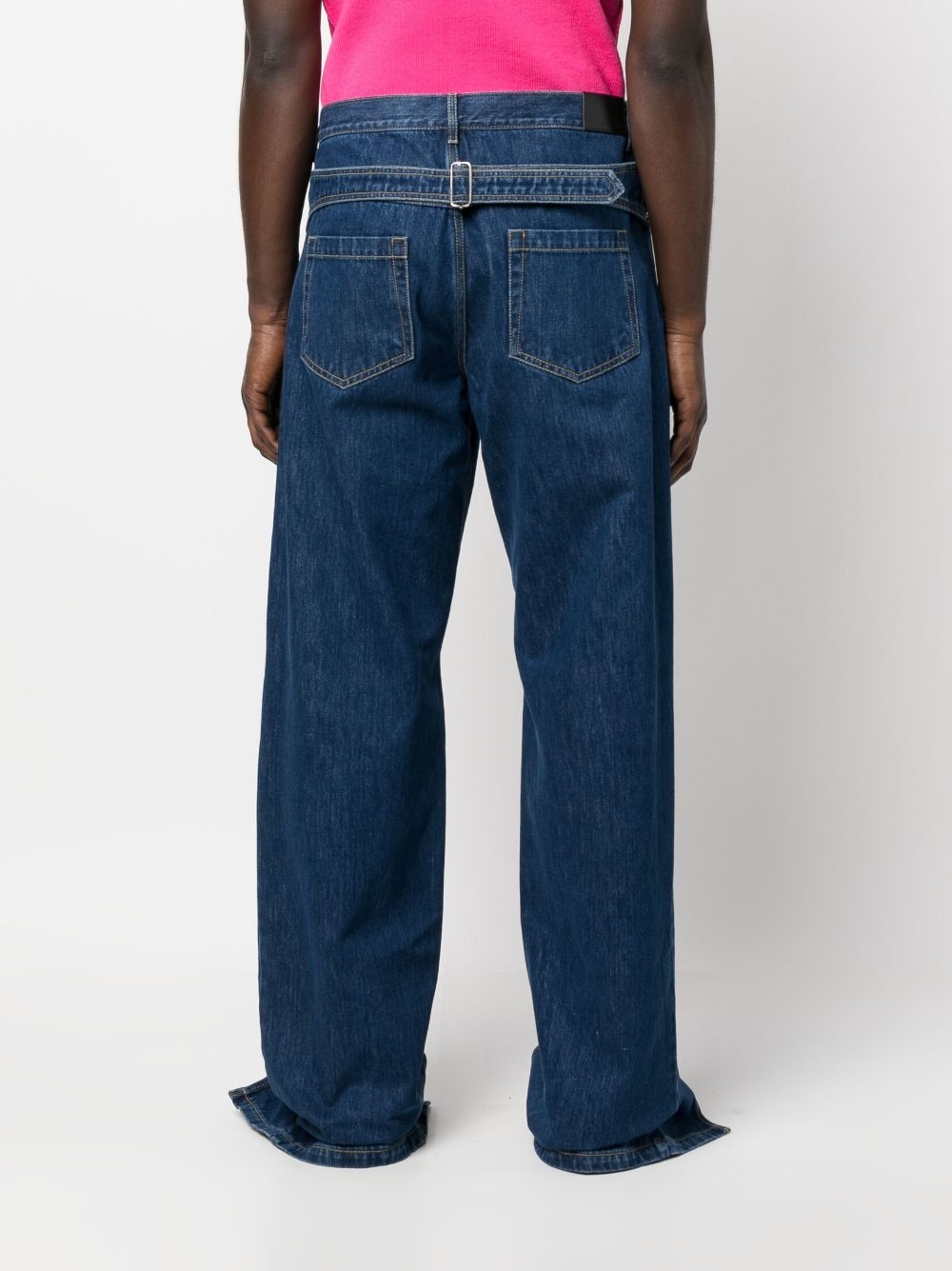 wide-leg denim trousers - 4