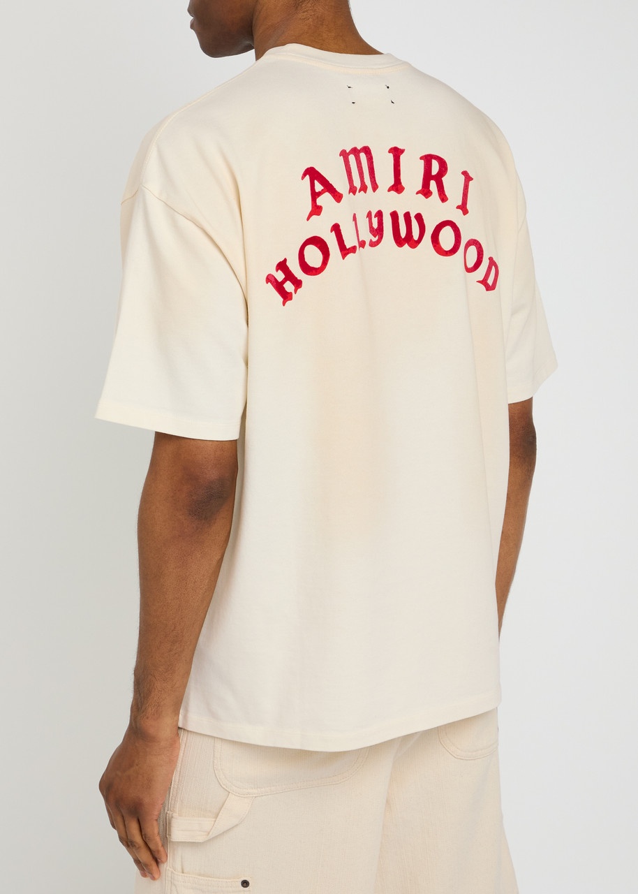 Amiri Hollywood Logo-appliquéd Cotton T-shirt - 3