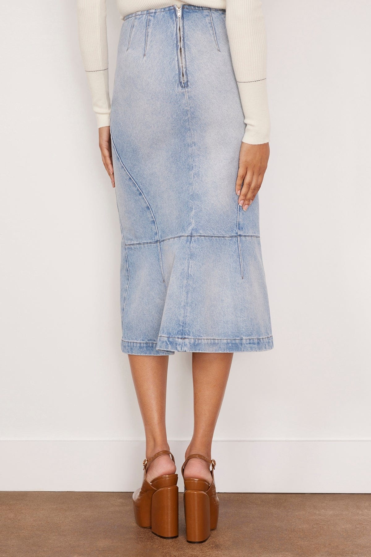 Sibyl Denim Skirt in Light Blue - 4