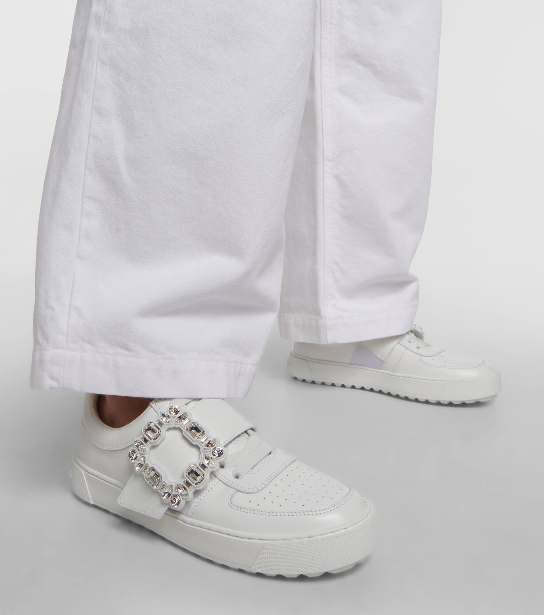 Very Vivier embellished leather sneakers - 4