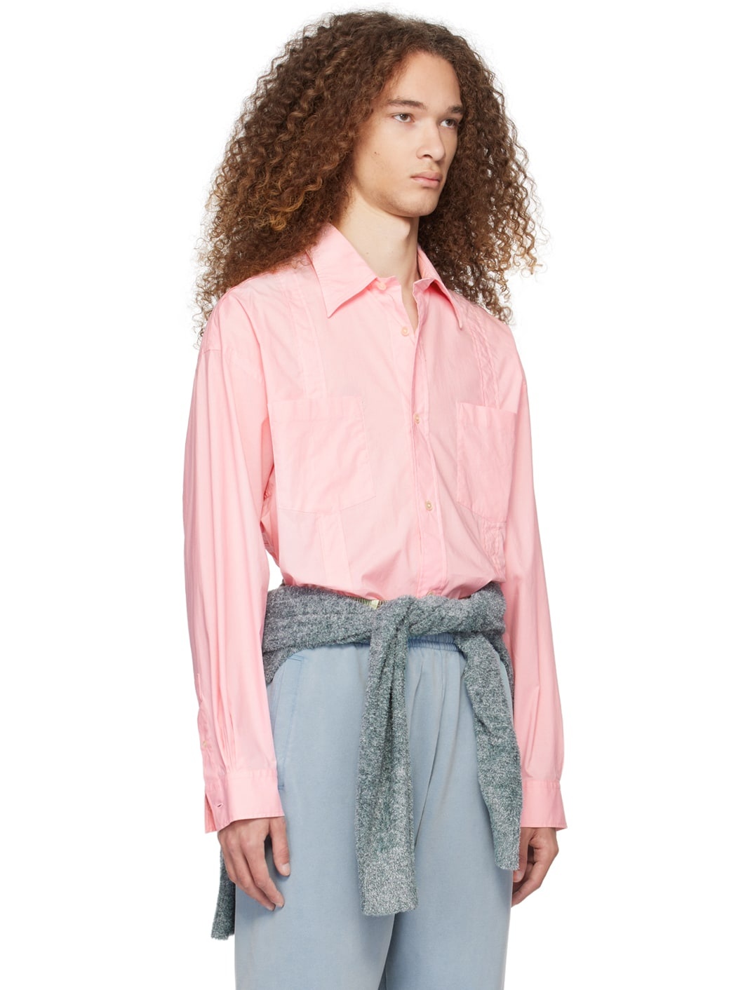 Pink Button-Up Shirt - 2