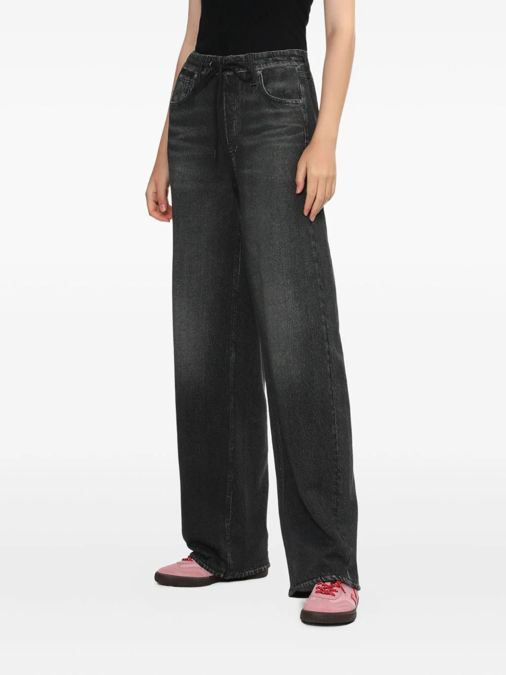 drawstring denim jeans - 1