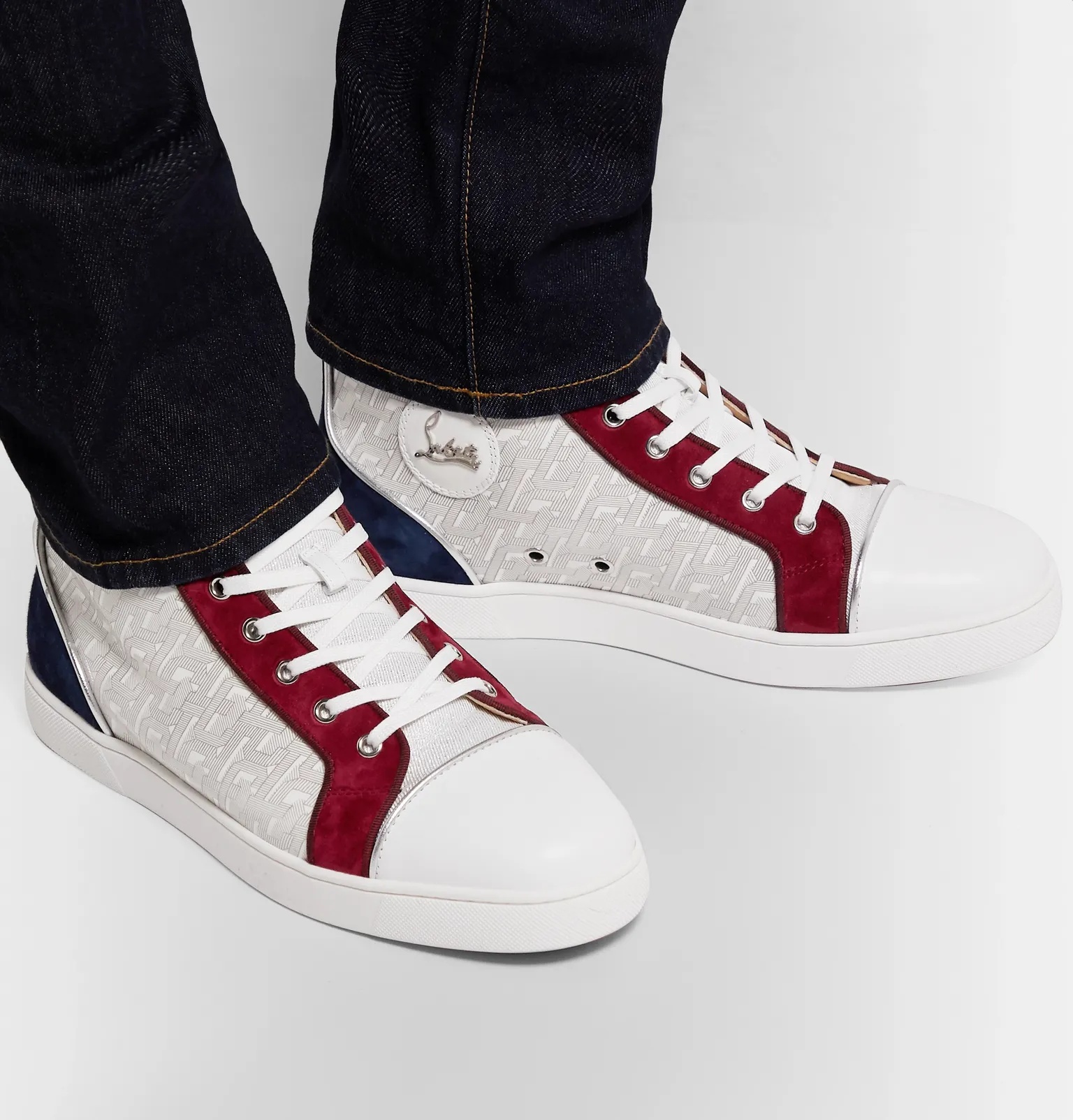 Louis Orlato Suede, Leather and Denim High-Top Sneakers - 5