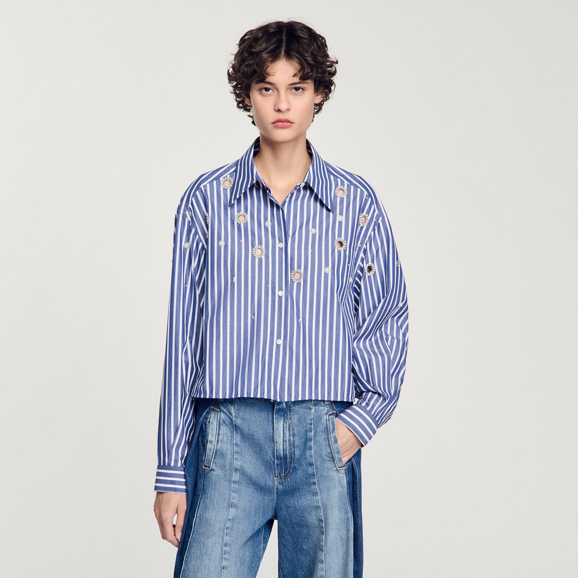 BEADED STRIPED SHIRT - 4