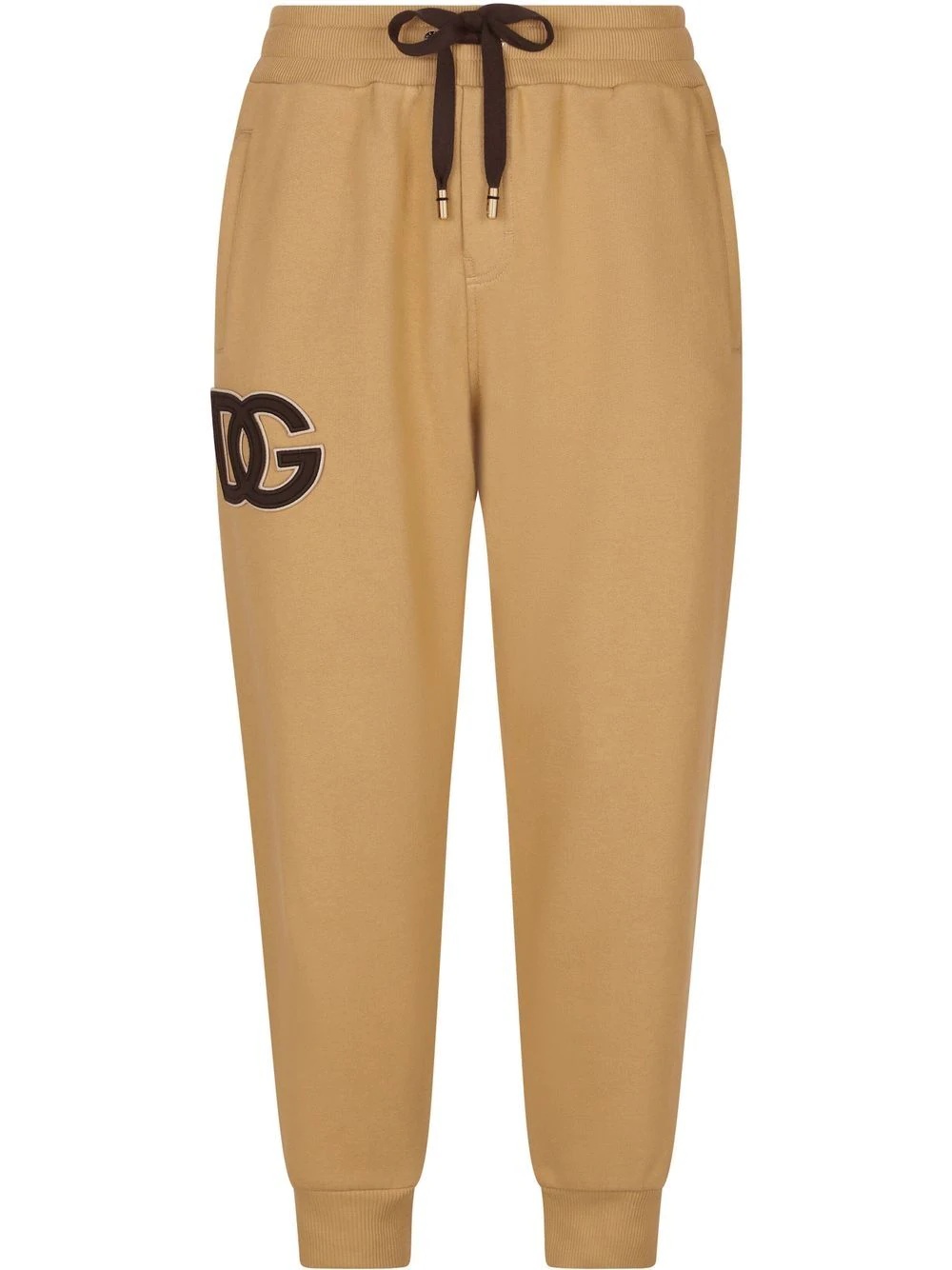 logo-patch cotton track trousers - 1