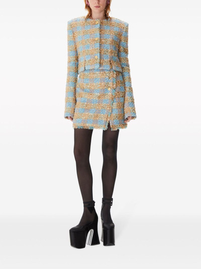 NINA RICCI tweed check-pattern A-line skirt outlook
