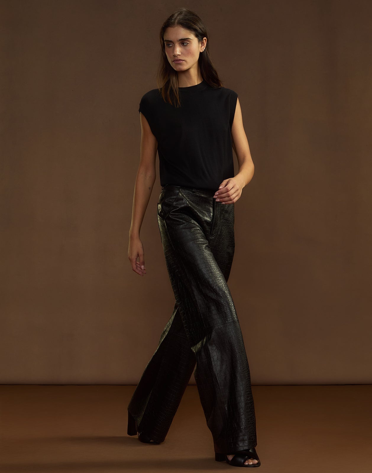Embossed Leather Pants - 2