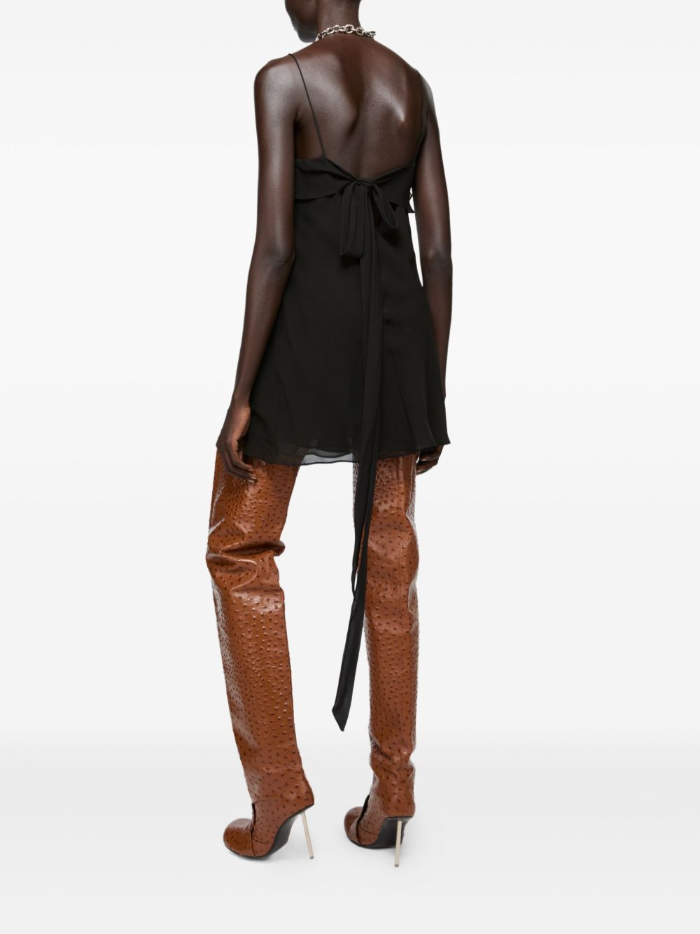 ruffled bow-tie dress - 4