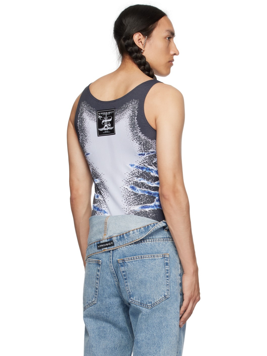 Black Whisker Print Tank Top - 3
