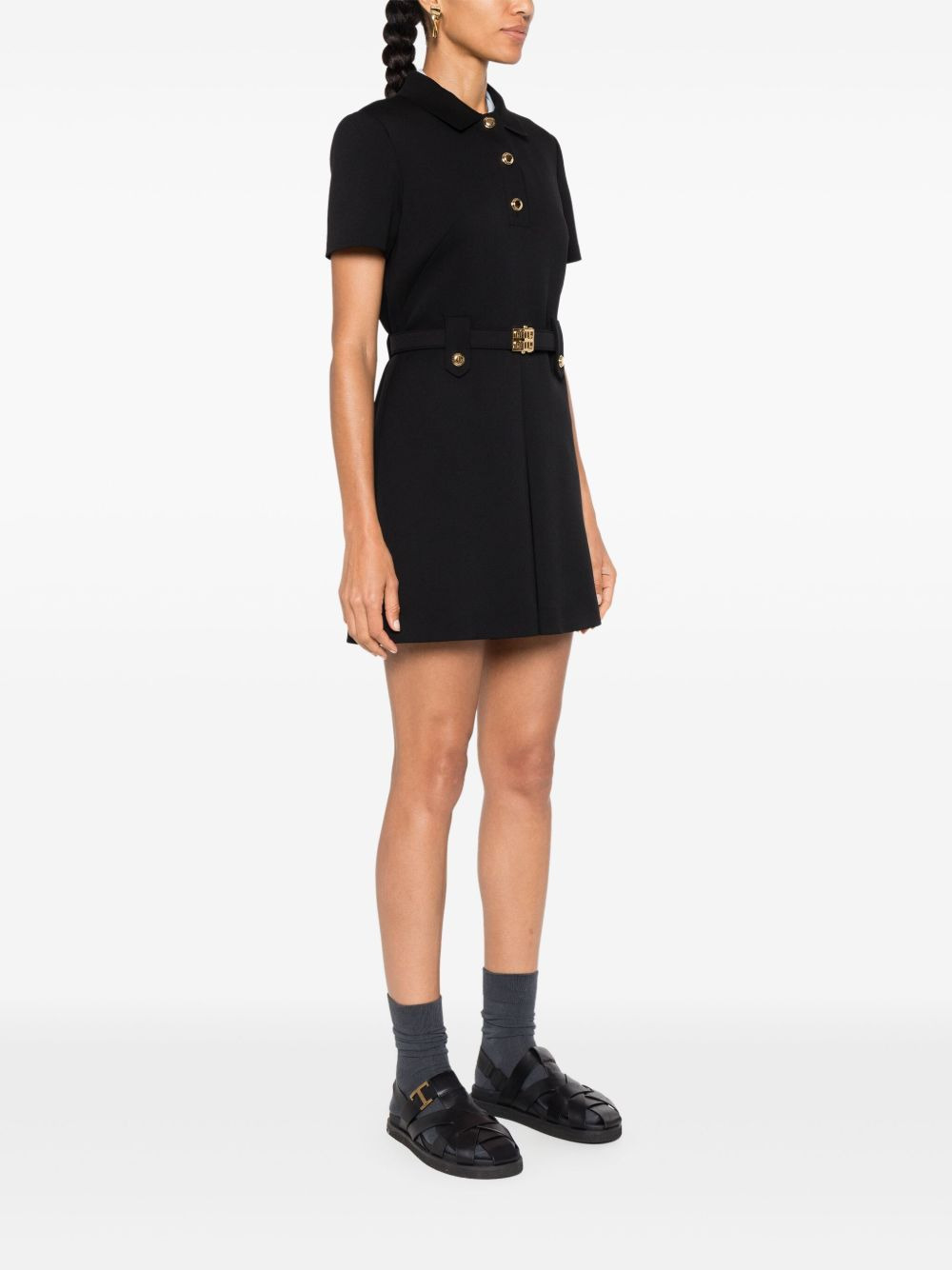 logo-belt mini dress - 3