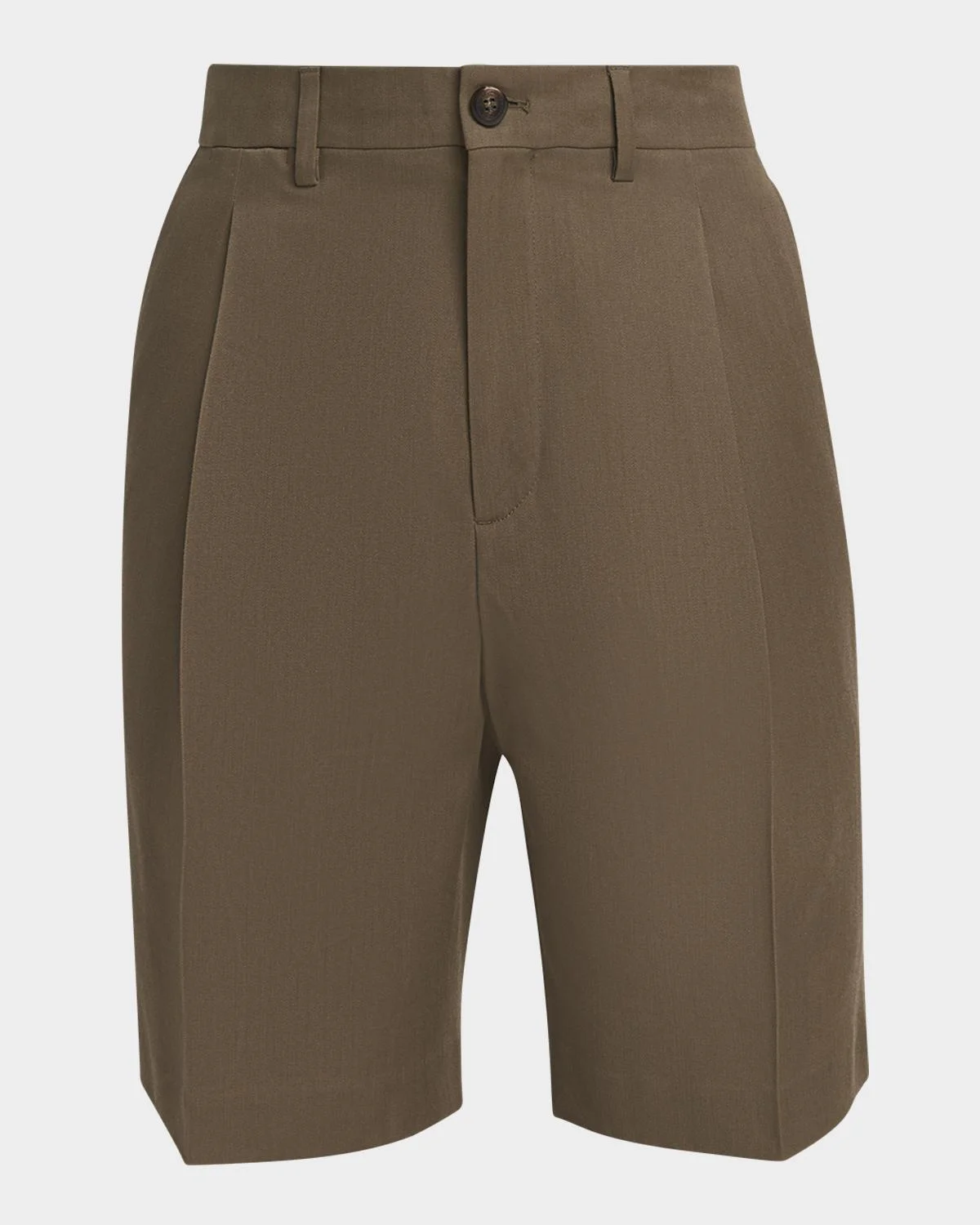 Men's Single-Pleated Bermuda Shorts - 1