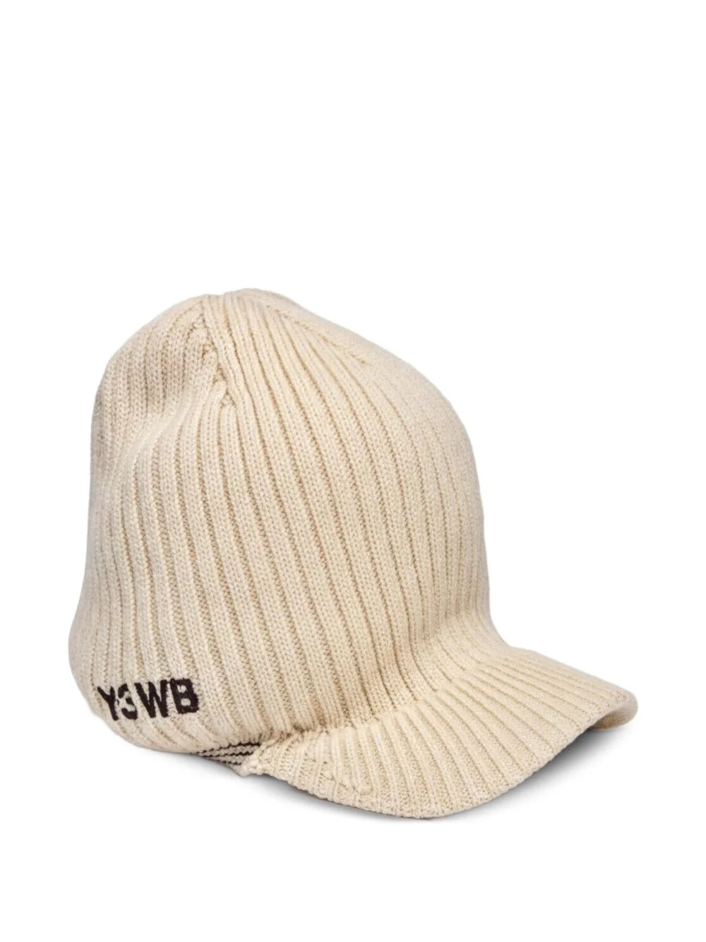 Wales Bonner Y3 ribbed-knit visor beanie hat - 1