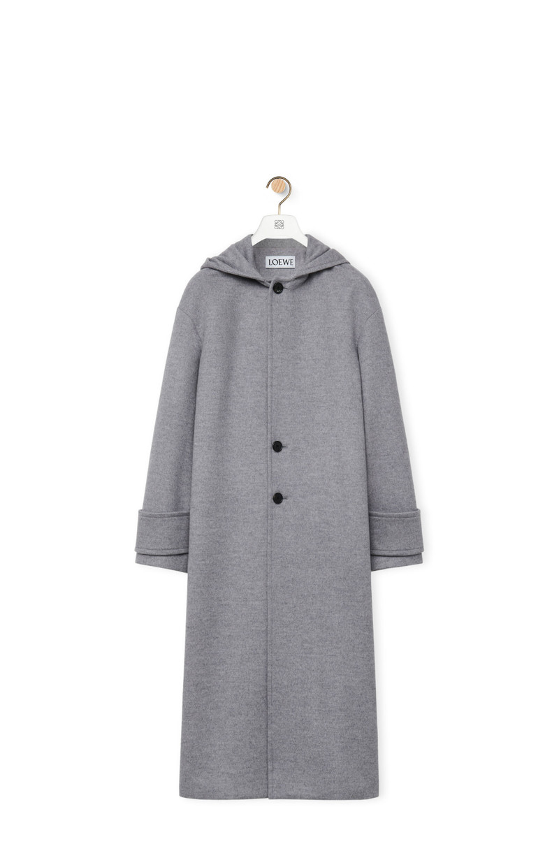 Hooded coat in wool and cashmere 1