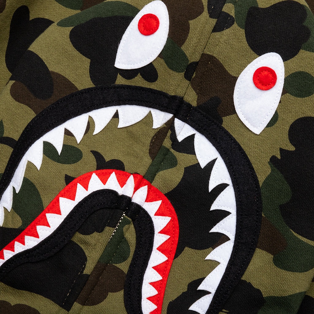 1ST CAMO 2ND SHARK FULL ZIP HOODIE - GREEN - 3