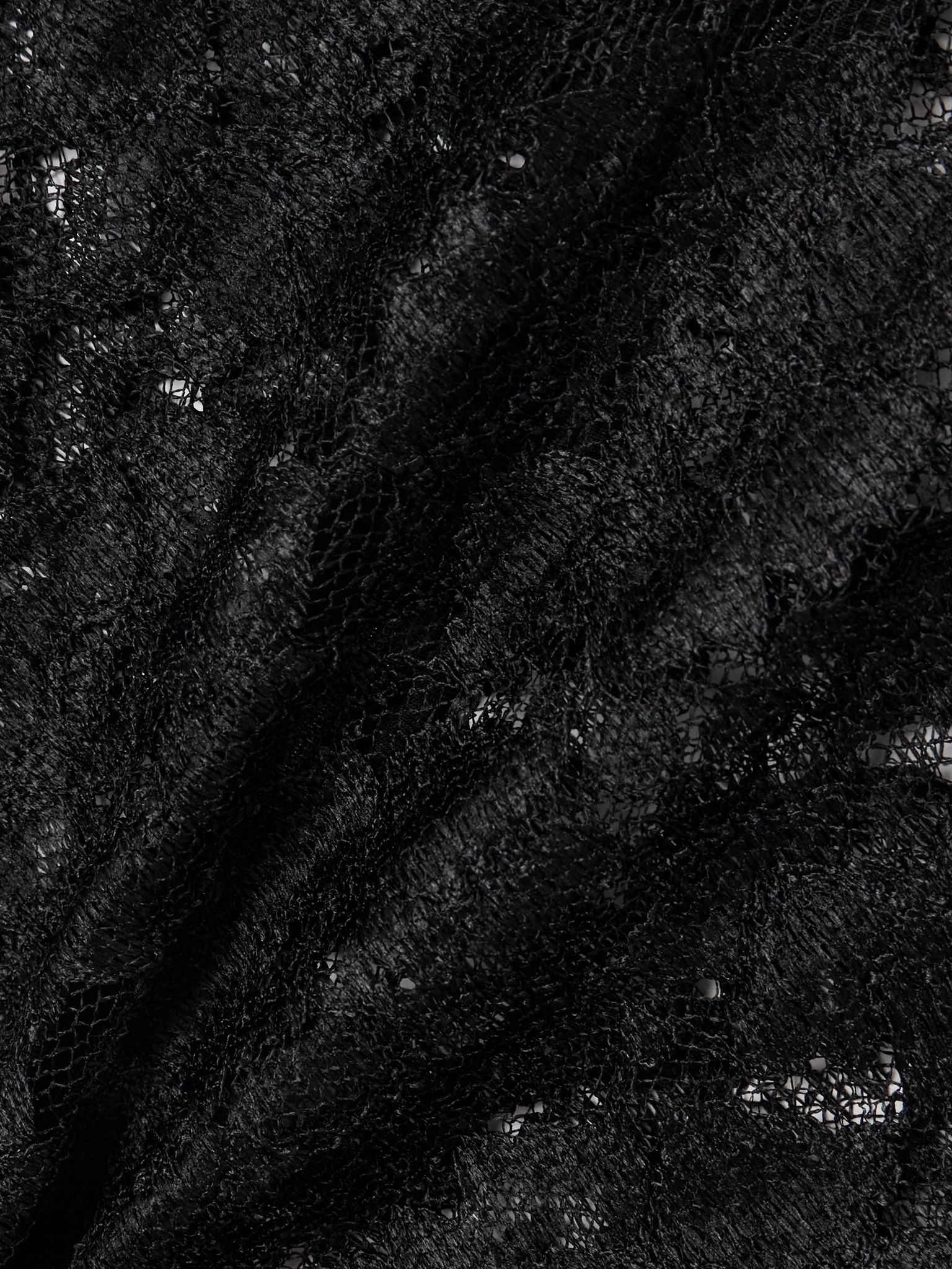 Floral lace maxi turtleneck dress Black - 4