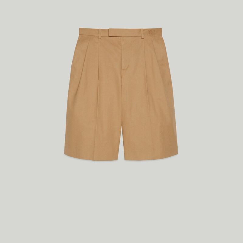 Cotton canvas shorts with embroidery 1