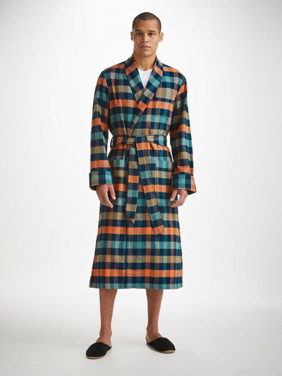 Derek Rose Men's Dressing Gown Kelburn 40 Brushed Cotton Multi outlook