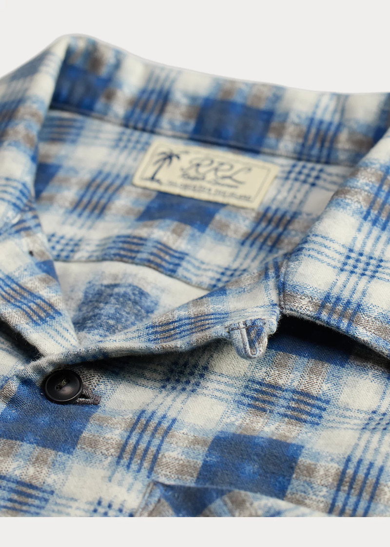 Plaid-Print Brushed Camp Shirt 3