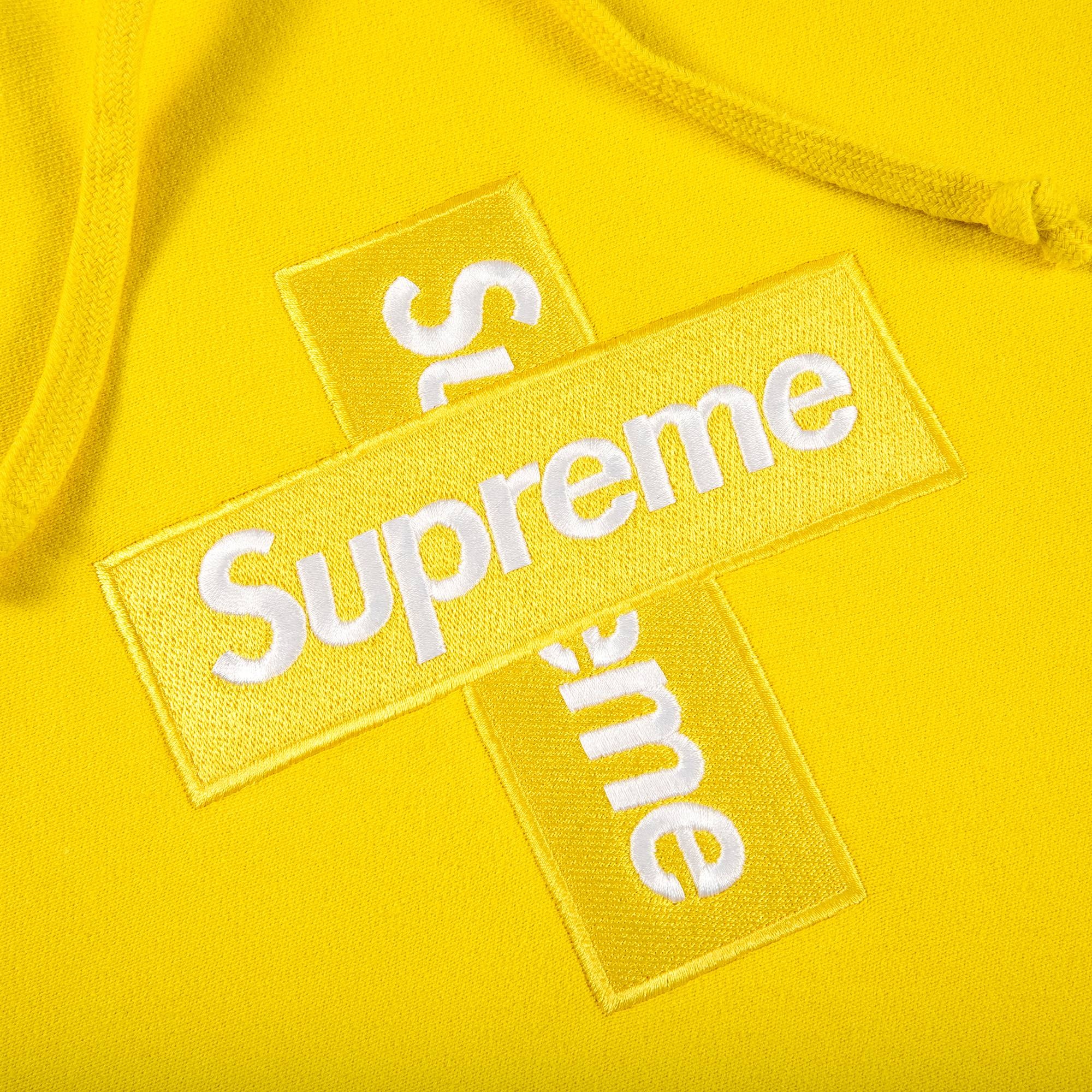 Supreme Supreme Cross Box Logo Hooded Sweatshirt 'Lemon' | REVERSIBLE