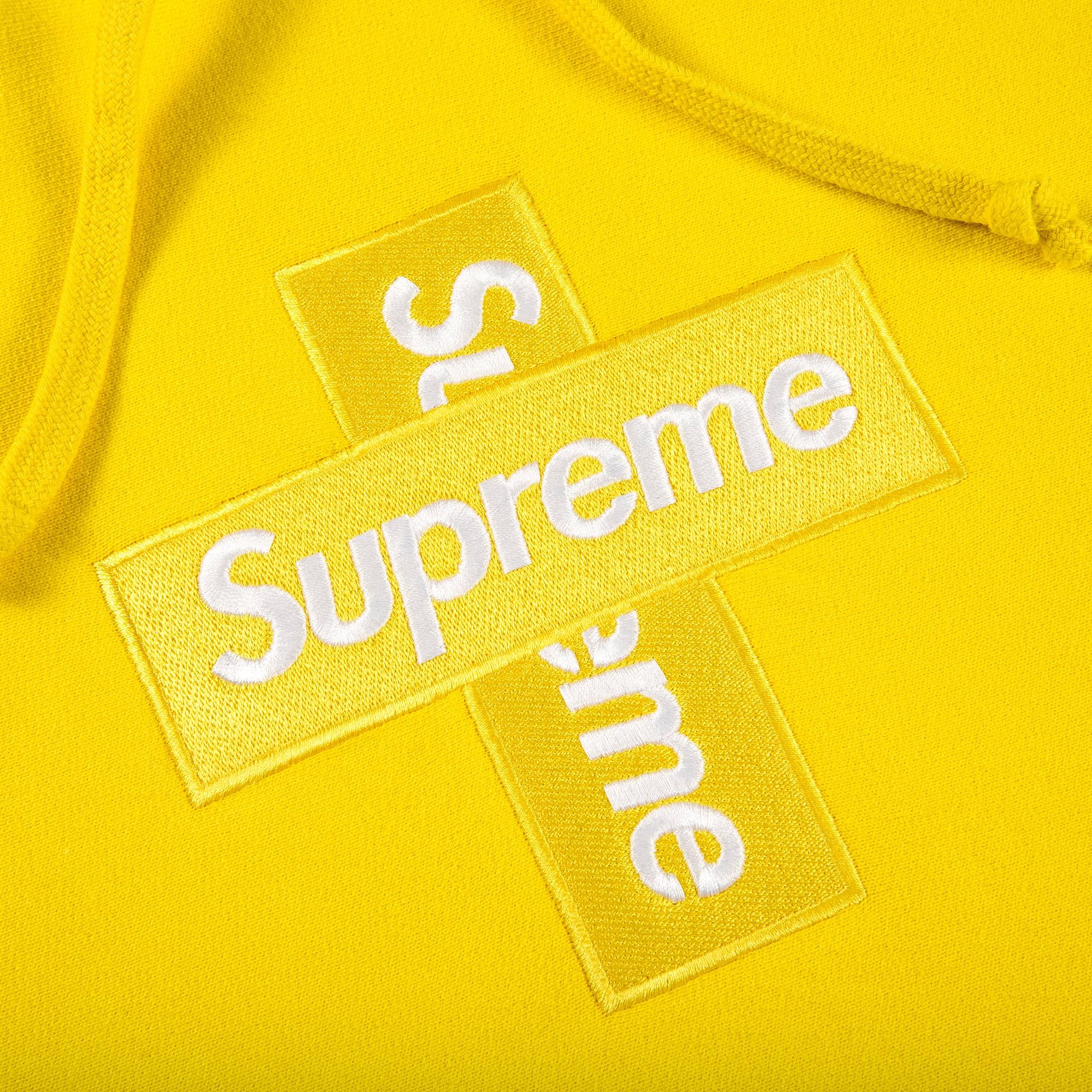 Supreme Cross Box Logo Hooded Sweatshirt 'Lemon' - 2
