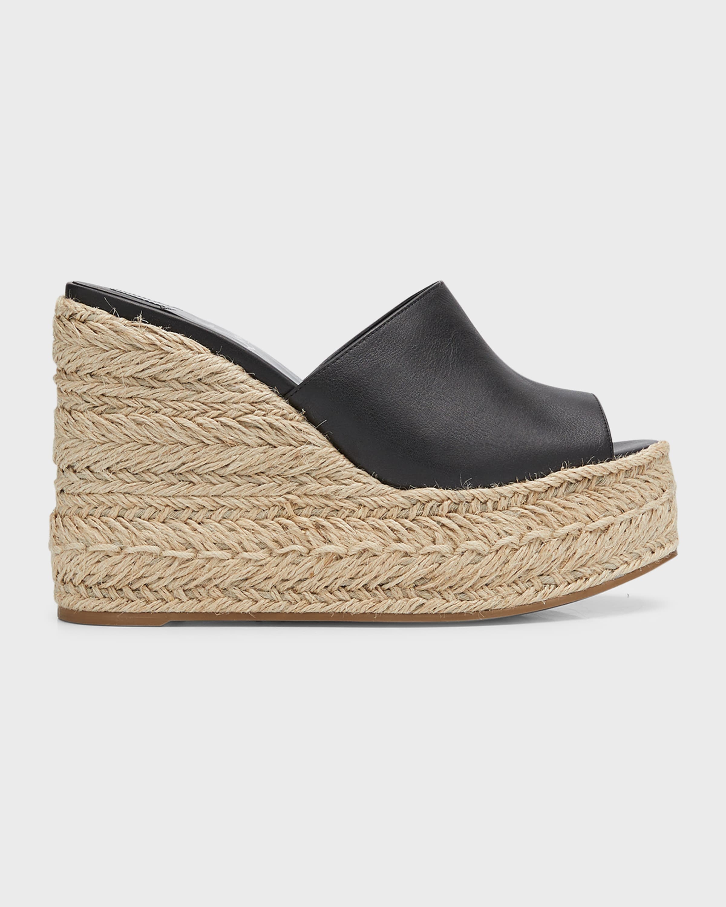 Ariella Leather Red Sole Wedge Espadrilles - 1