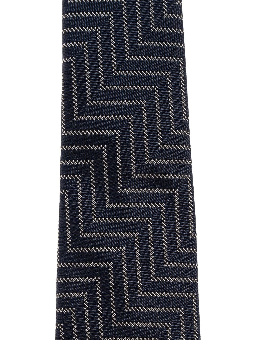 geometric-pattern silk tie - 2