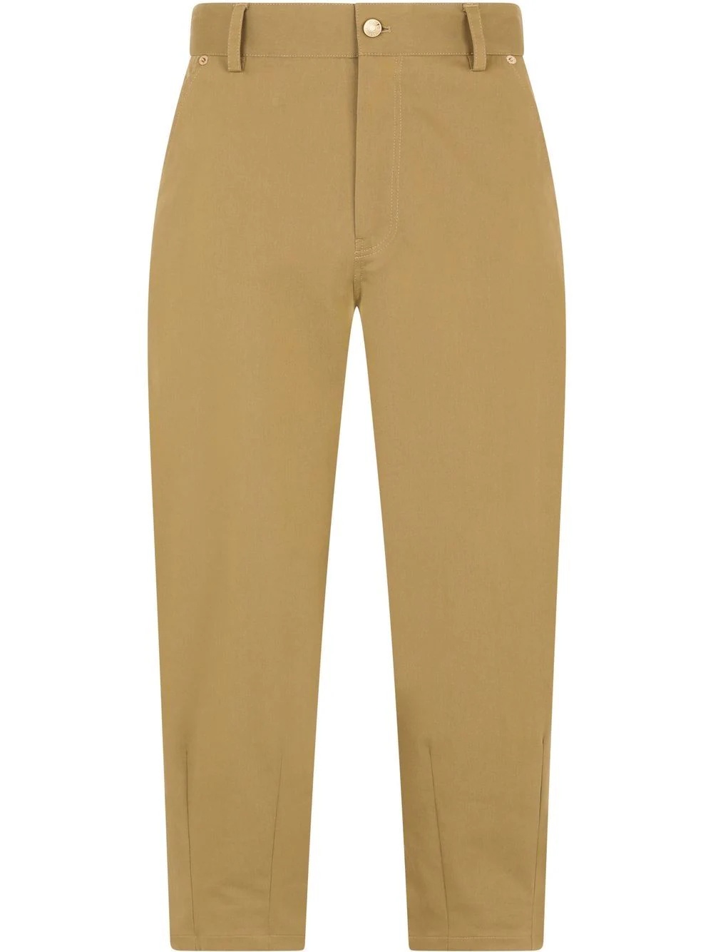 cropped wide leg cotton trousers - 1