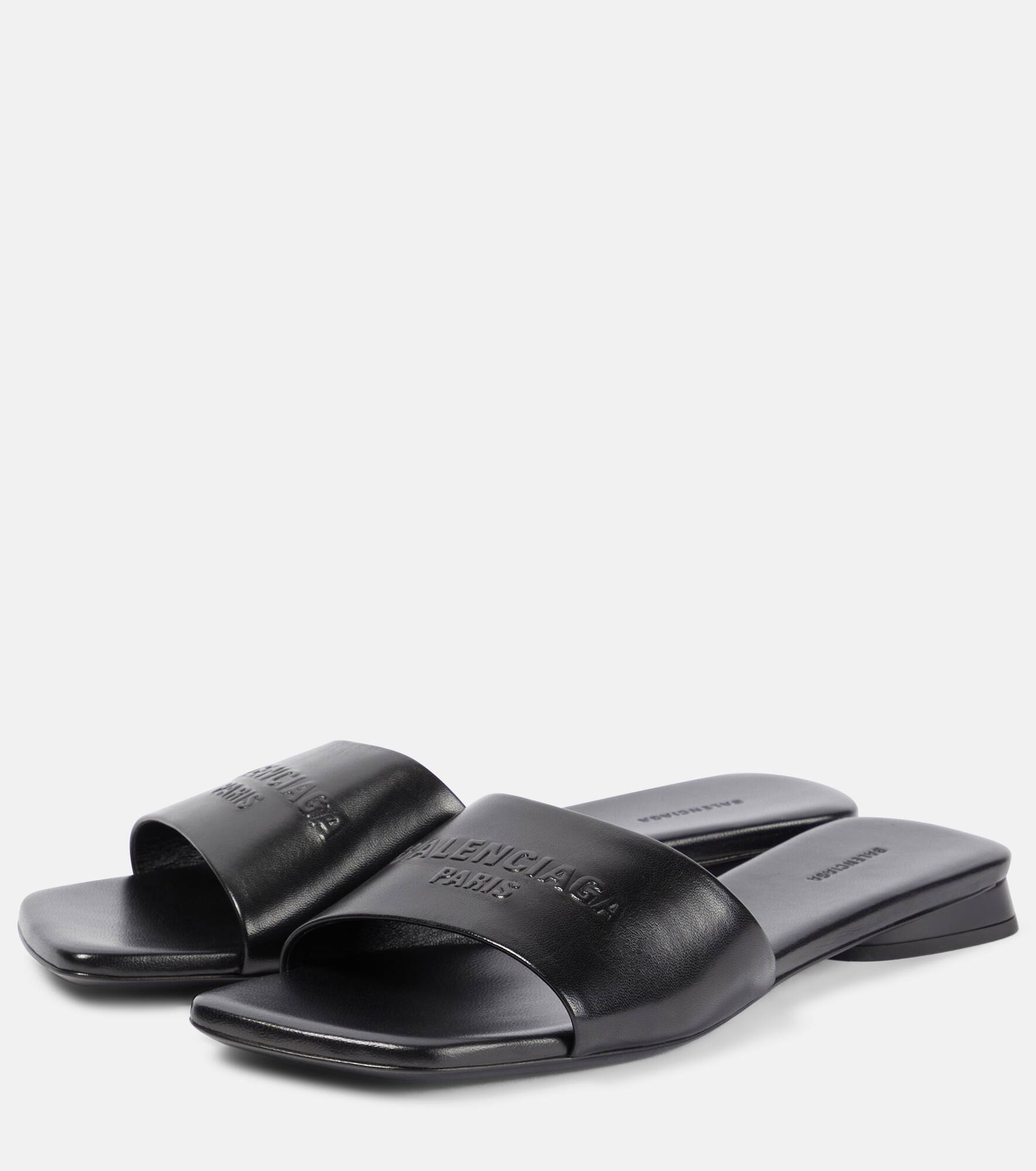 Duty Free leather slides - 5