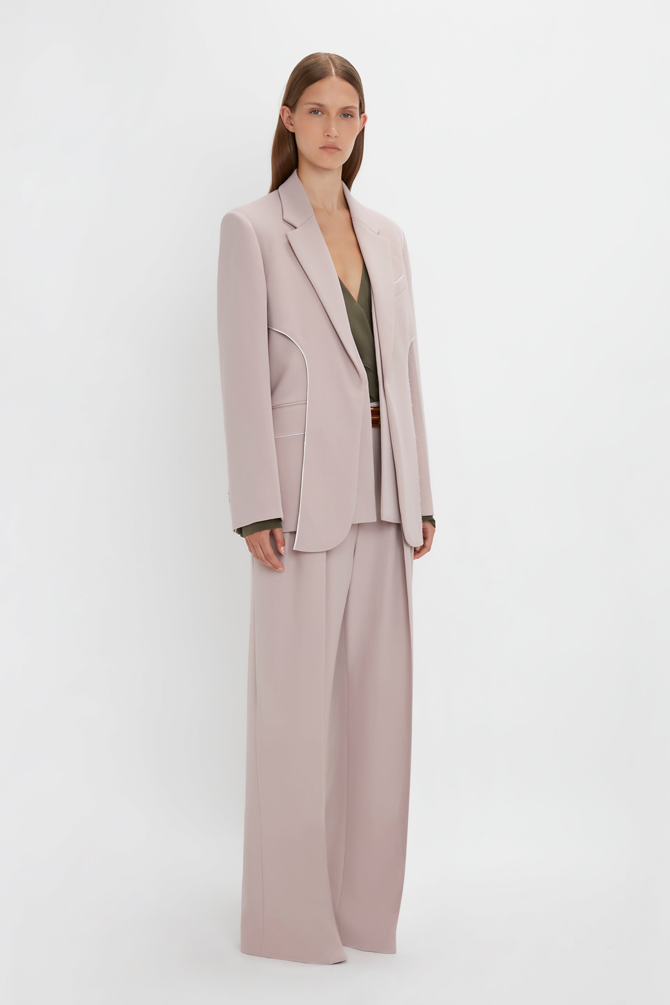 Double Panel Front Jacket In Rose Quartz - 3