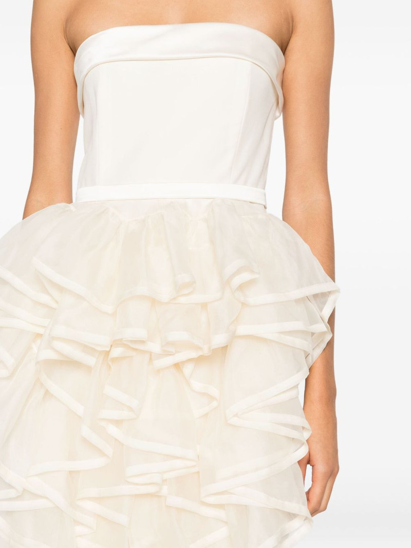 ruffled strapless midi dress 5